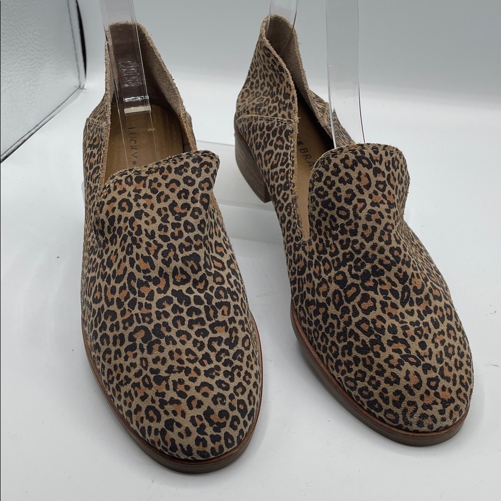 Lucky brand Cahill leopard print slip on loafers, size 8.5